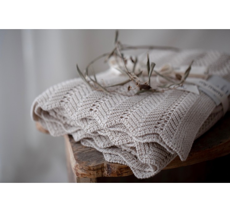 Bambusowy kocyk light beige 80x100 - feather