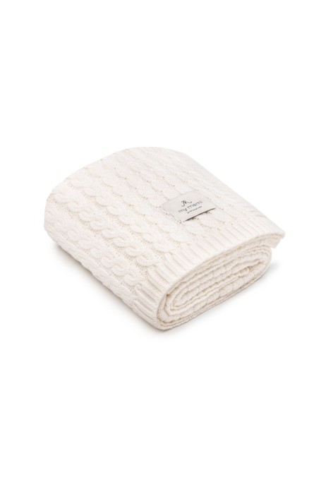 Ciepły kocyk ze 100% wełny merino cream - premium collection