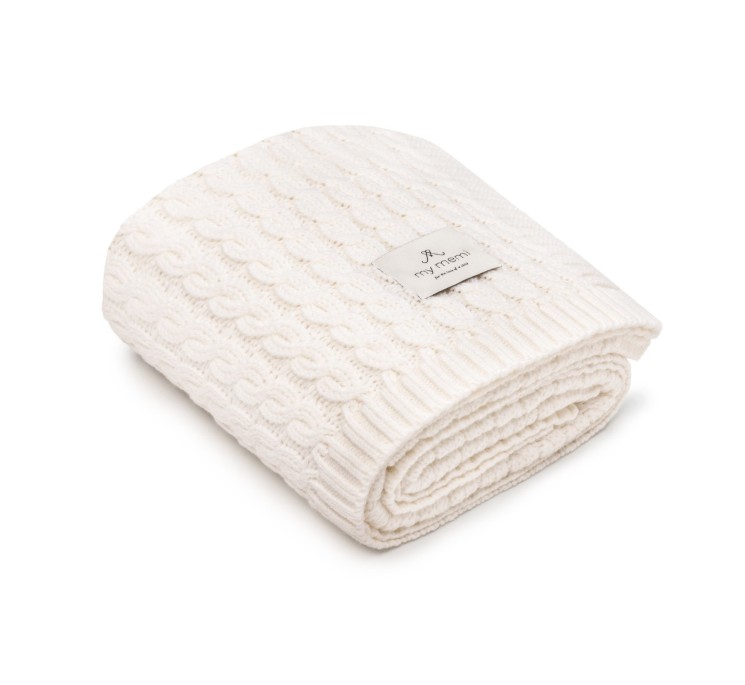 Ciepły kocyk ze 100% wełny merino cream - premium collection