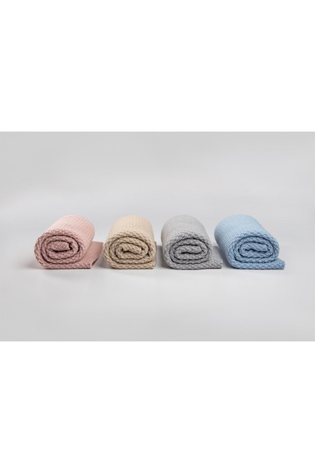 Kocyk ze 100% wełny merino light grey - premium collection - MY MEMI 2