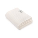 Kocyk ze 100% wełny merino cream w prążek - premium collection