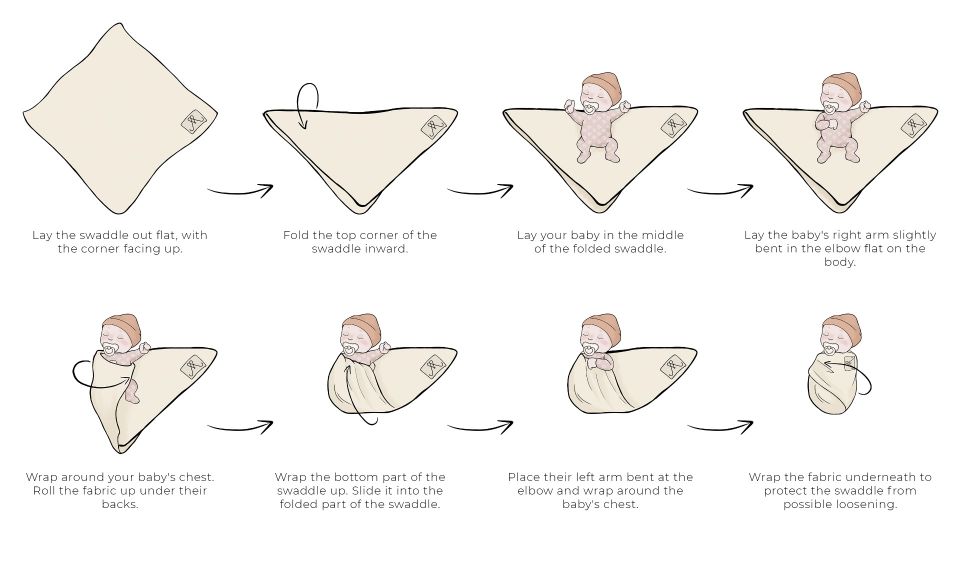 Bamboo Swaddle Blanket / Light Blanket with Silver Ions 100x100 Light Beige MY MEMI