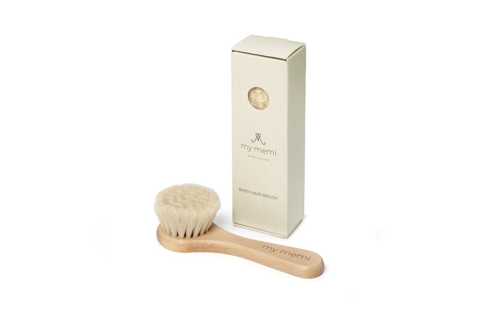 Relaxing Baby Hair Brush with Natural Goat Bristles MY MEMI