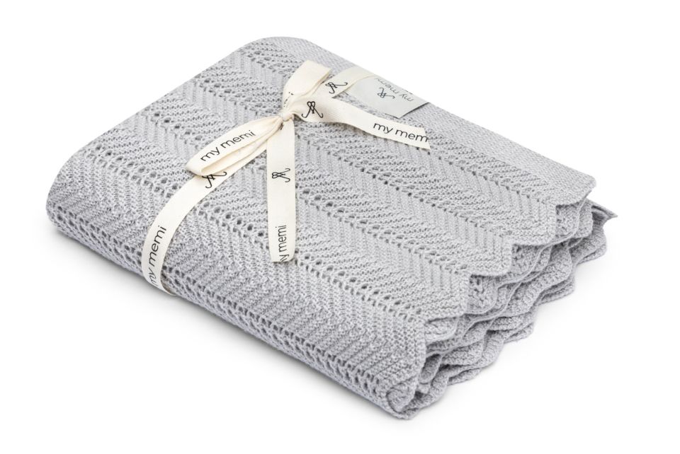 Bamboo Blanket 80x100 light grey - feather - MY MEMI