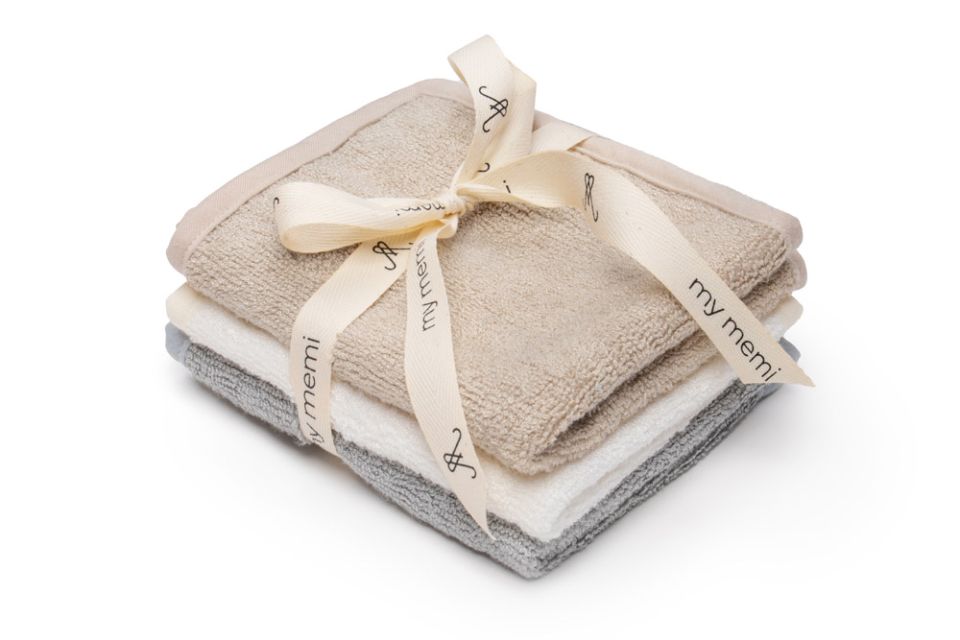 Bamboo Face / Burp / Wash Towel Beige, set 3-pack MY MEMI