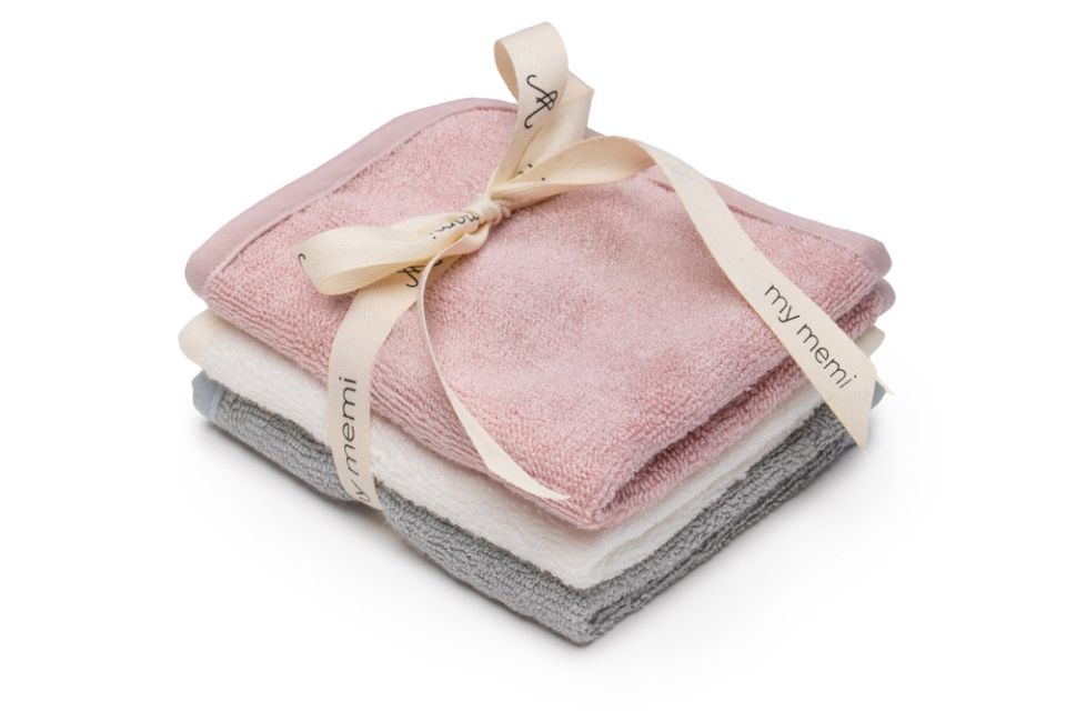 Bamboo Face / Burp / Wash Towel Powder Pink, set 3-pack MY MEMI