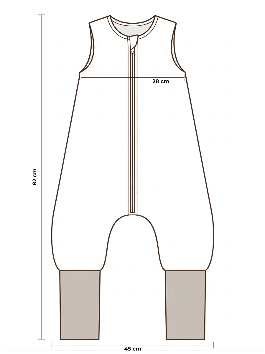 Organic cotton muslin baby sleeping bag with legs 1 - 3 years 2.5 TOG - twigs