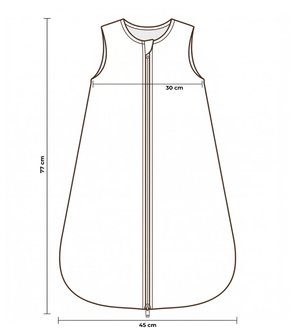 Organic cotton muslin baby sleeping bag 5 - 18 months 2.5 TOG - giraffes