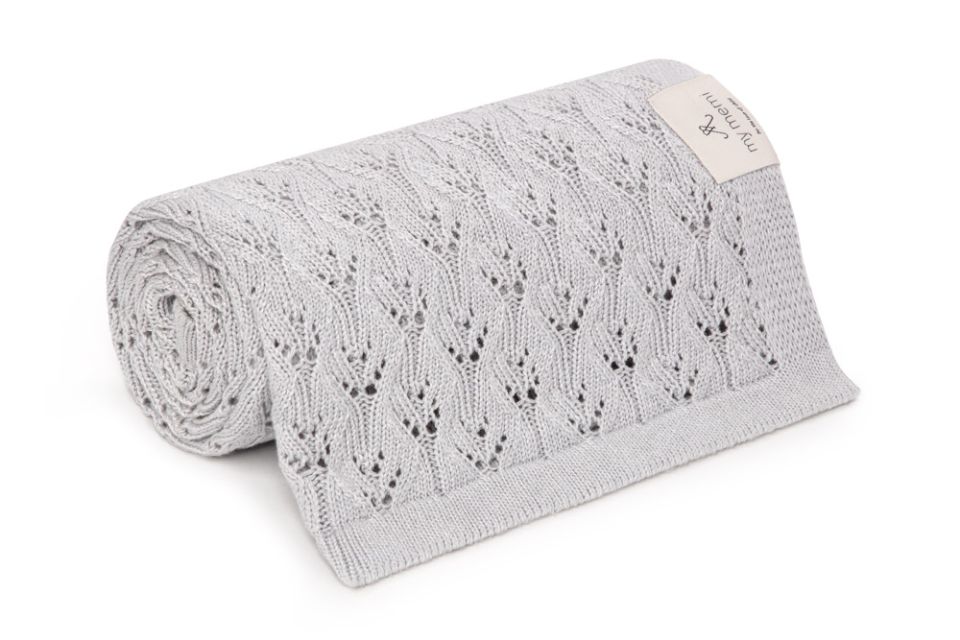 Openwork Bamboo Blanket 80x100 Light Grey MY MEMI