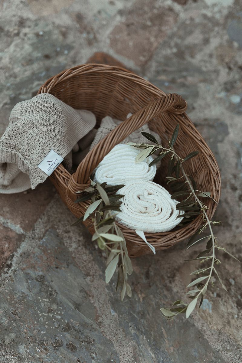 Openwork Bamboo Blanket 80x100 Light Grey MY MEMI