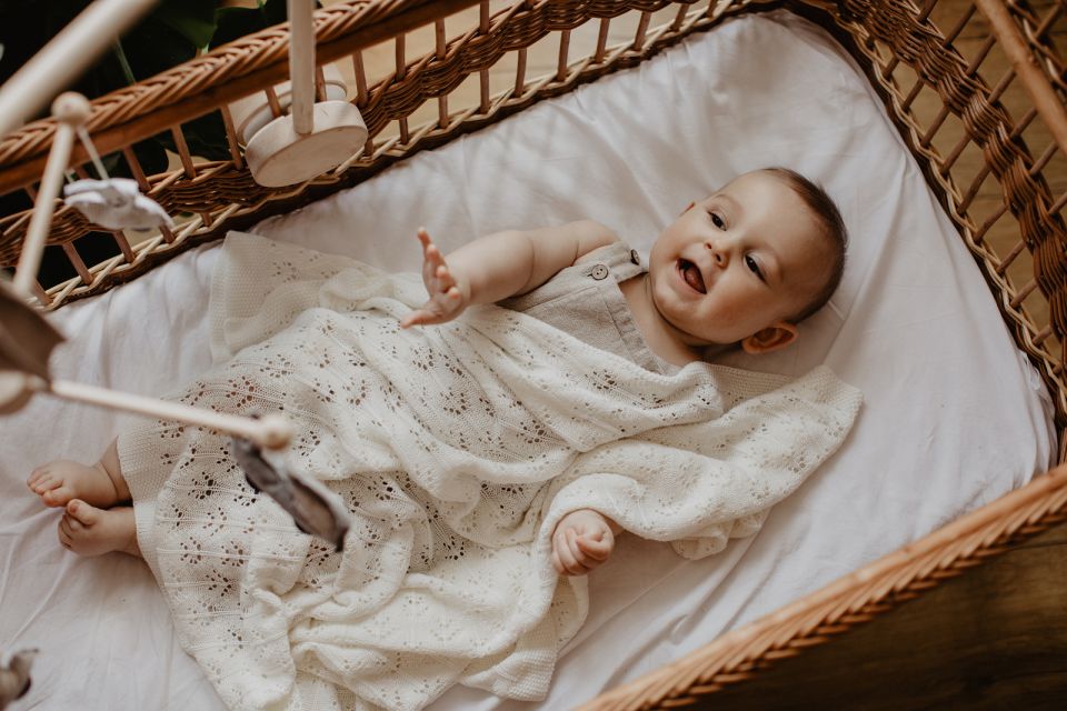 Openwork Bamboo Blanket 80x100 Cream MY MEMI