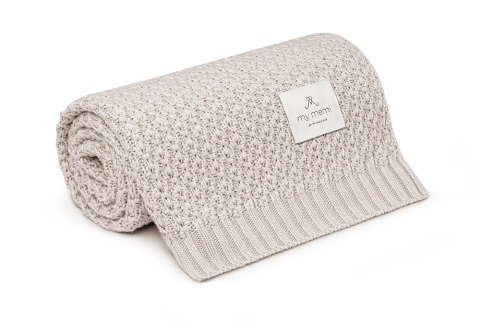 Bamboo Blanket 80x100 light beige - chain MY MEMI