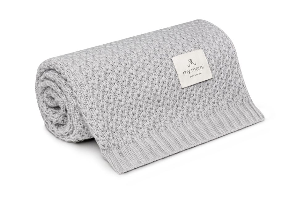 Bamboo Blanket 80x100 Light Grey - chain MY MEMI