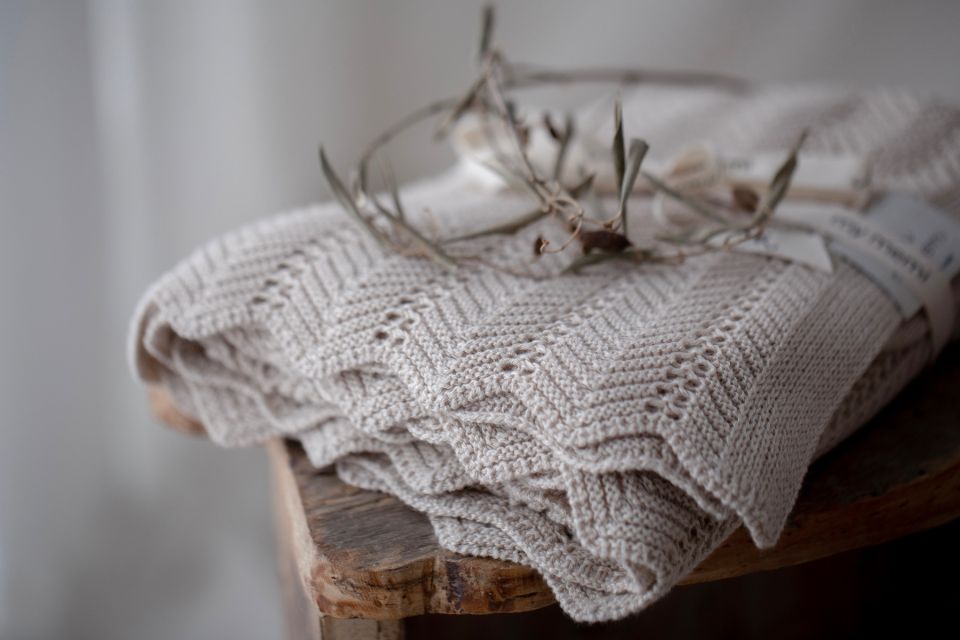 Bamboo Blanket 80x100 light grey - feather - MY MEMI