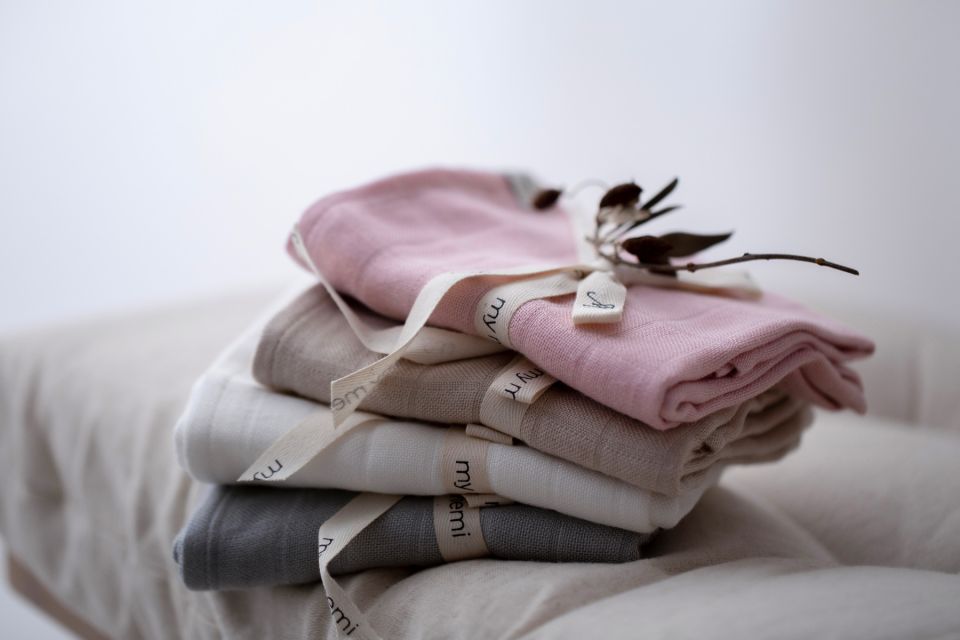 Bamboo muslin diaper 65x65 cream - MY MEMI