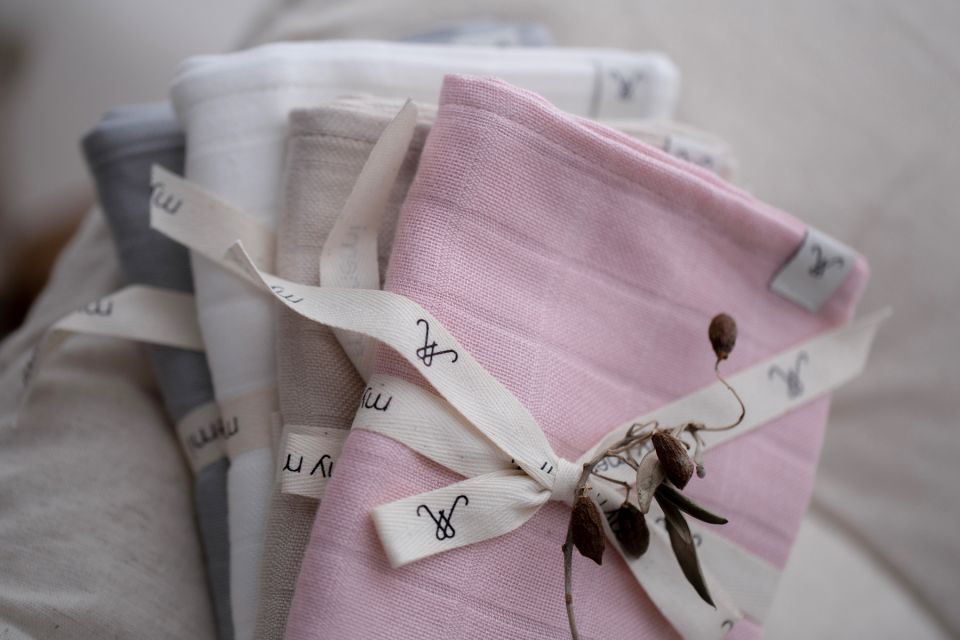 Bamboo muslin diaper 65x65 light grey - MY MEMI