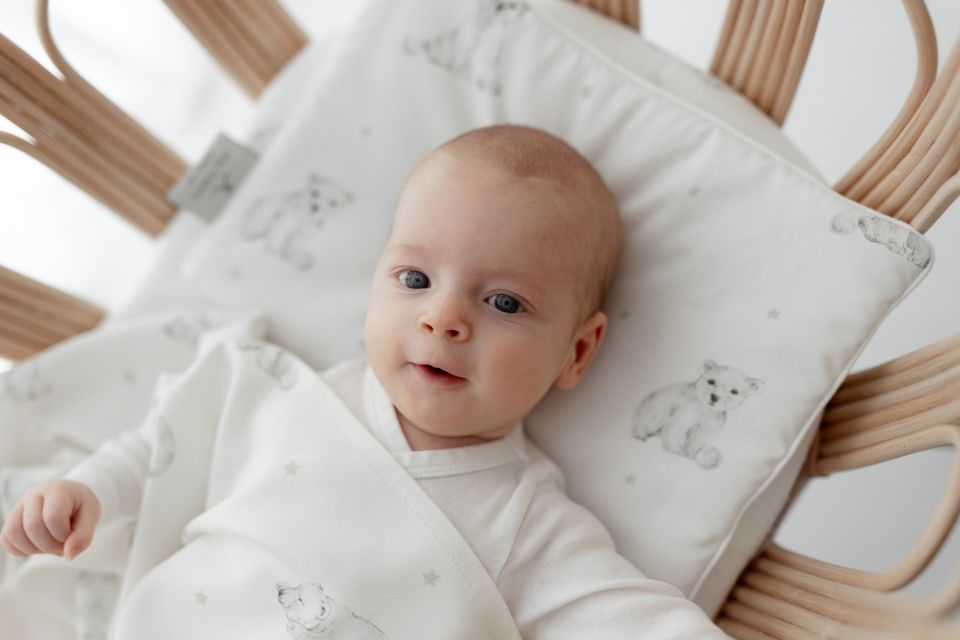 Bamboo swaddle blanket 75x100 - little bears - MY MEMI