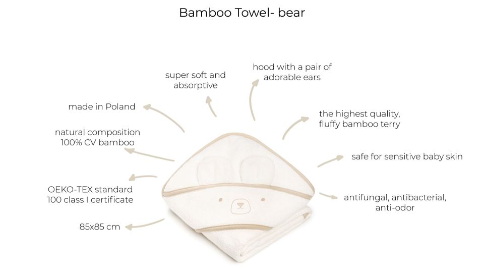 Bamboo towel cream- bear MY MEMI