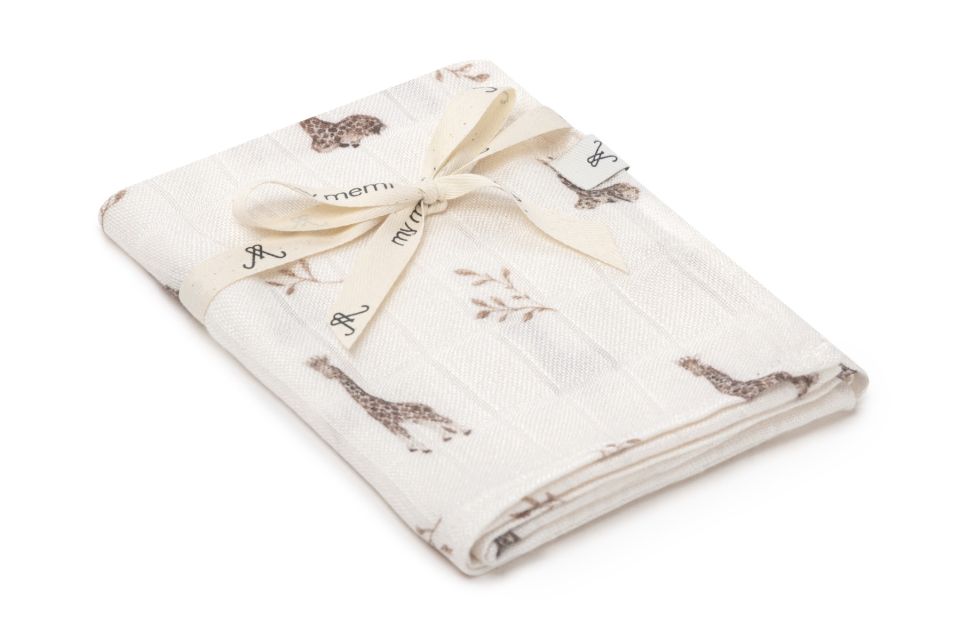 Bamboo muslin diaper 65x65 - giraffes - MY MEMI