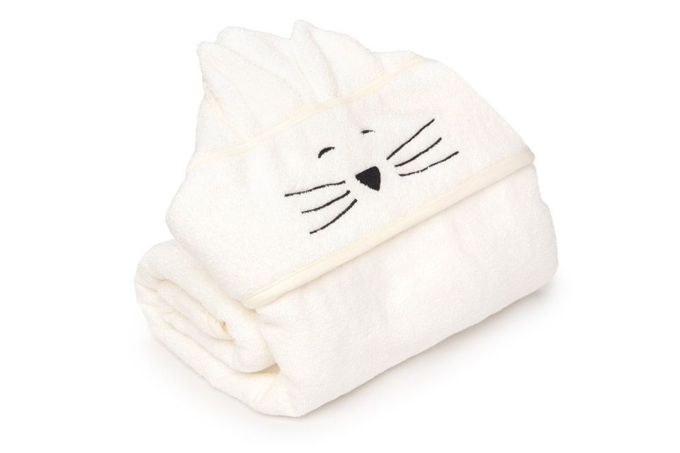 Bamboo big cream towel - cat MY MEMI