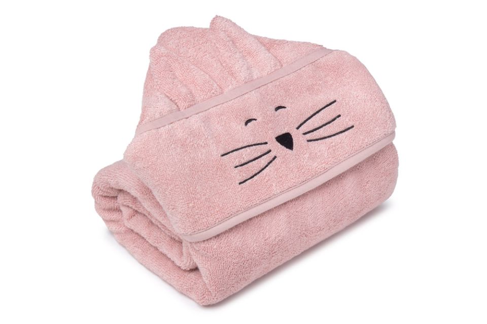 Bamboo big powder pink towel - cat MY MEMI