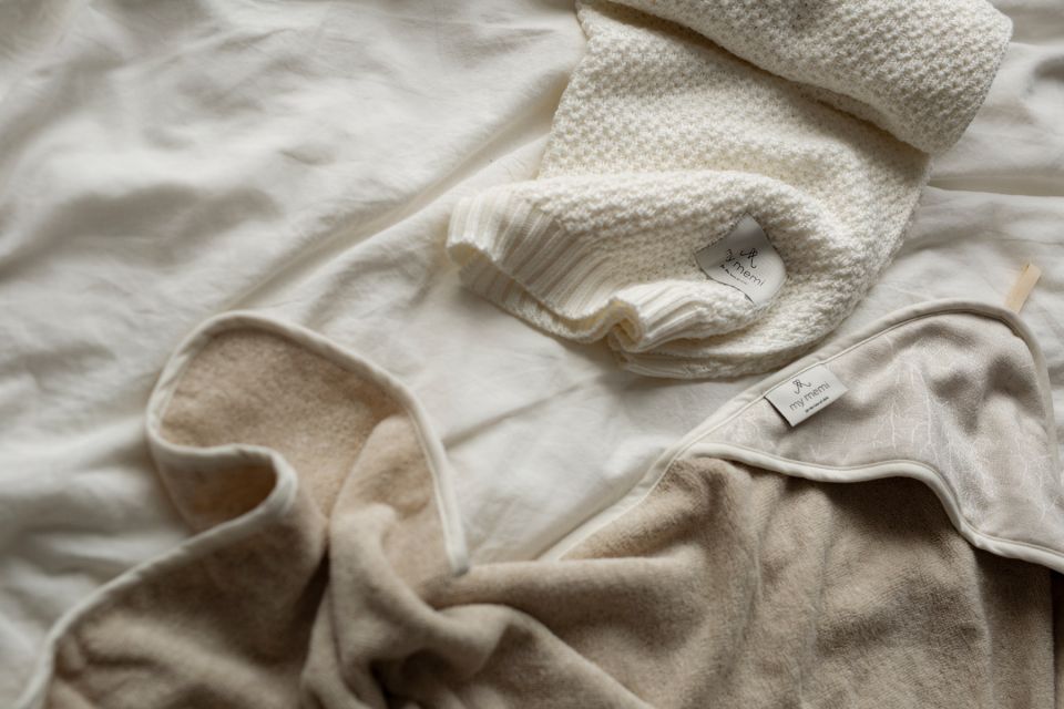 Bamboo Blanket 80x100 cream - chain MY MEMI