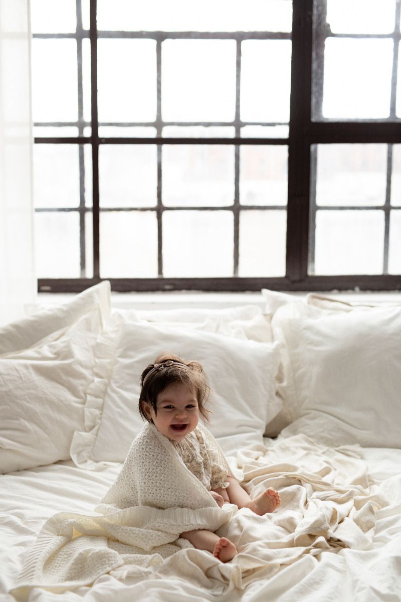 Bamboo Blanket 80x100 cream - chain MY MEMI
