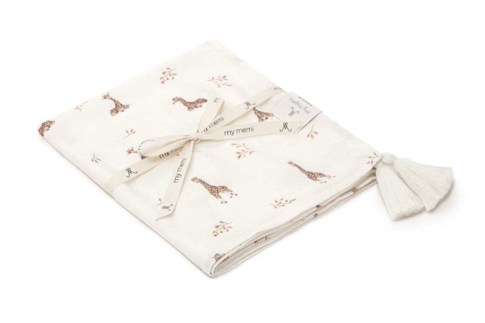 Bamboo swaddle blanket 100x120 - giraffes - MY MEMI