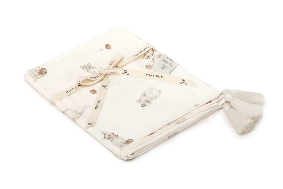 Bamboo swaddle blanket 100x120 - kittens - MY MEMI