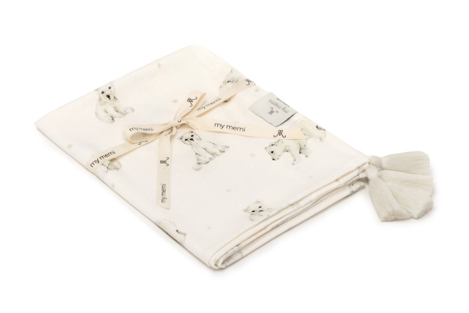 Bamboo swaddle blanket 75x100 - little bears - MY MEMI