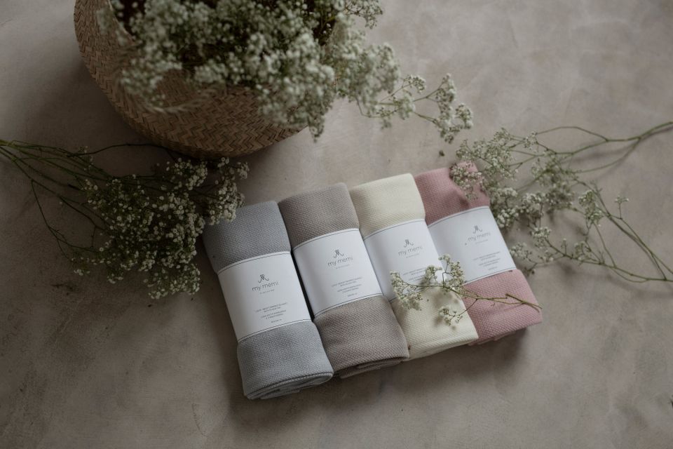 Bamboo Swaddle Blanket / Light Blanket with Silver Ions 100x100 Light Beige MY MEMI