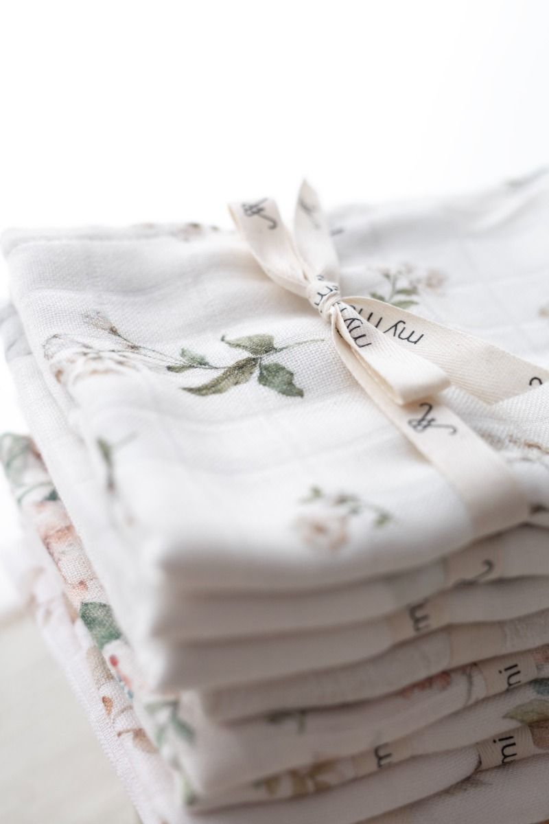 Bamboo muslin swaddle 120x120 - bells - MY MEMI