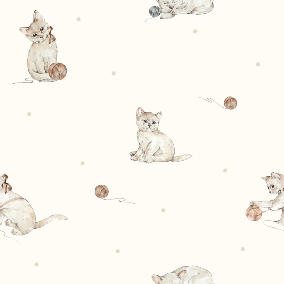 Bamboo muslin swaddle 120x120 - kittens - MY MEMI