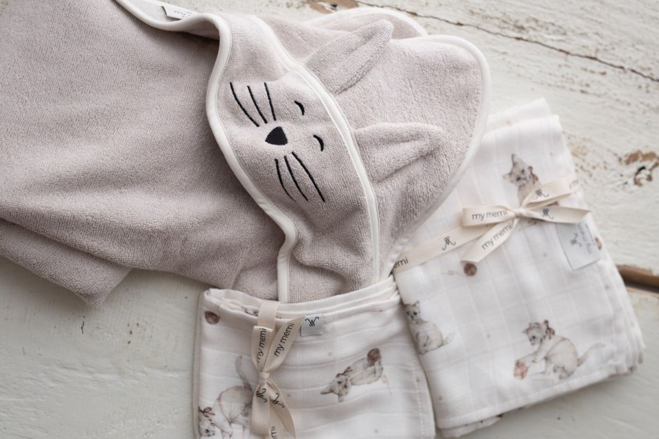 Bamboo muslin swaddle 120x120 - kittens - MY MEMI
