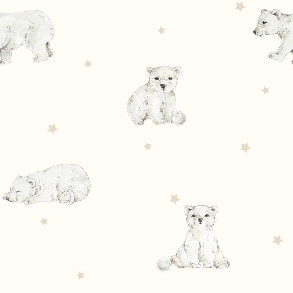 Bamboo muslin swaddle 120x120 - little bears - MY MEMI