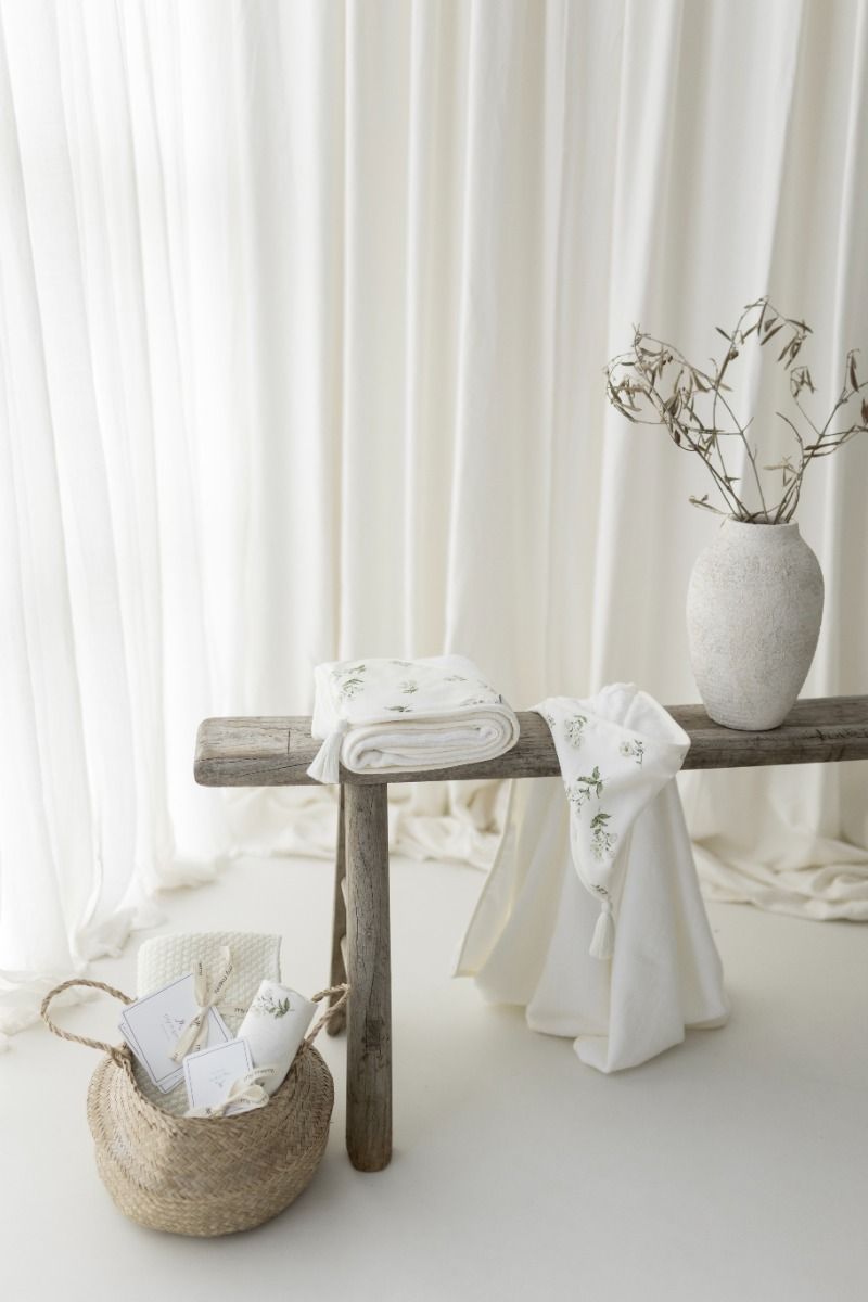 Bamboo muslin swaddle 120x120 - bells - MY MEMI