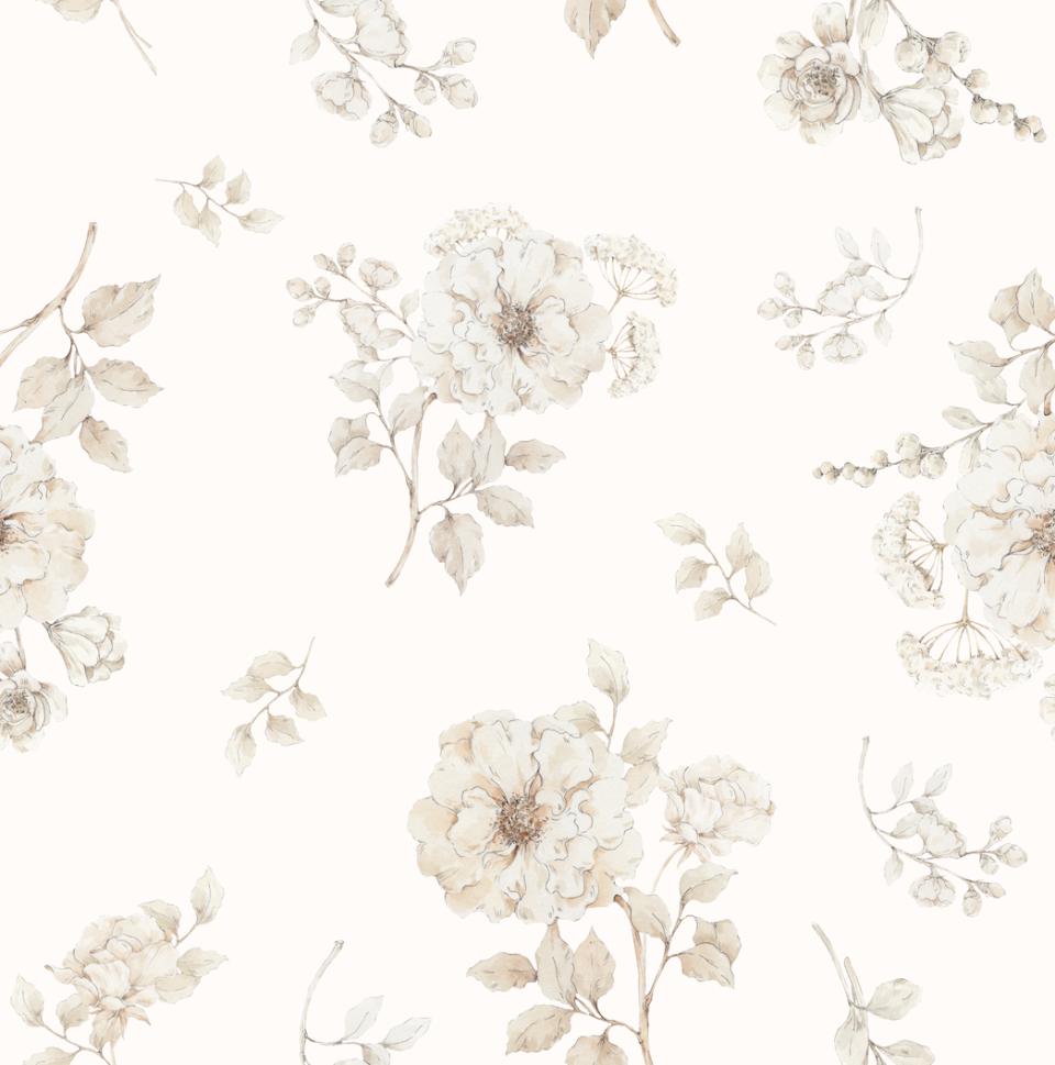 Bamboo big towel- boho flowers - MY MEMI