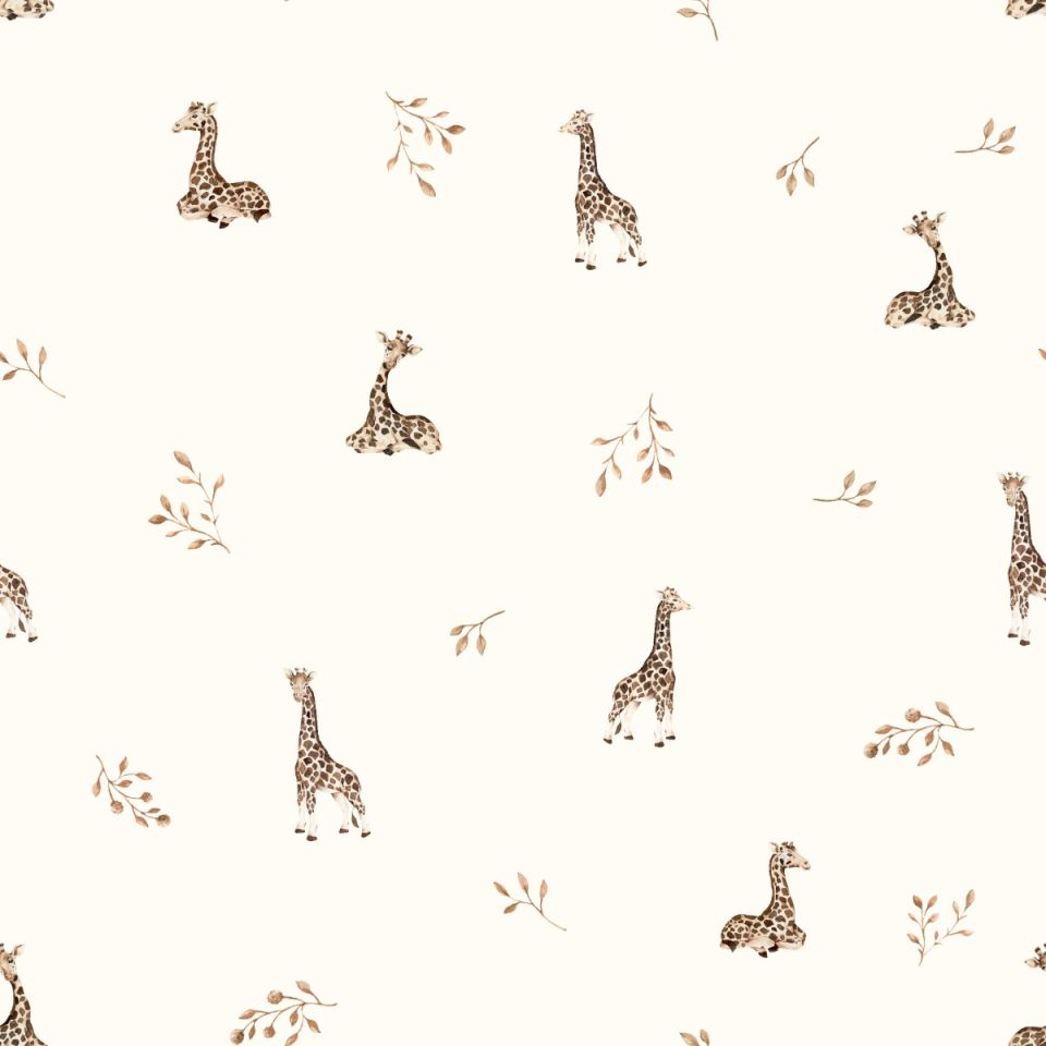 Organic cotton muslin swaddle 100x100 - giraffes
