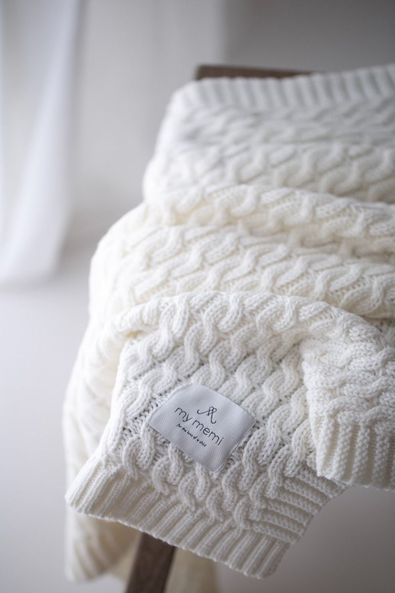 Warm blanket of 100% merino wool warm beige - premium collection - MY MEMI