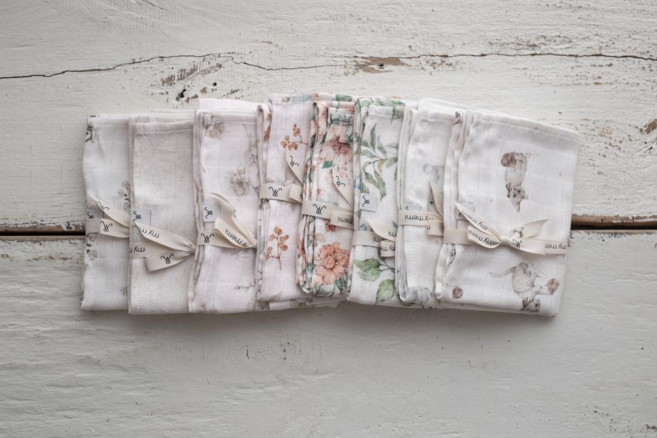 Bamboo muslin diaper 65x65 - boho flowers - MY MEMI