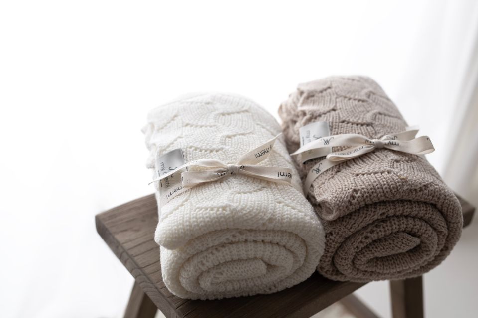 100% merino wool swaddle warm beige - premium collection - MY MEMI