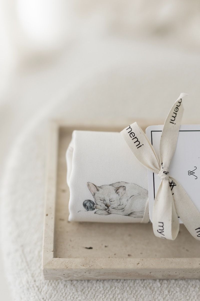 Bamboo muslin swaddle 120x120 - kittens - MY MEMI