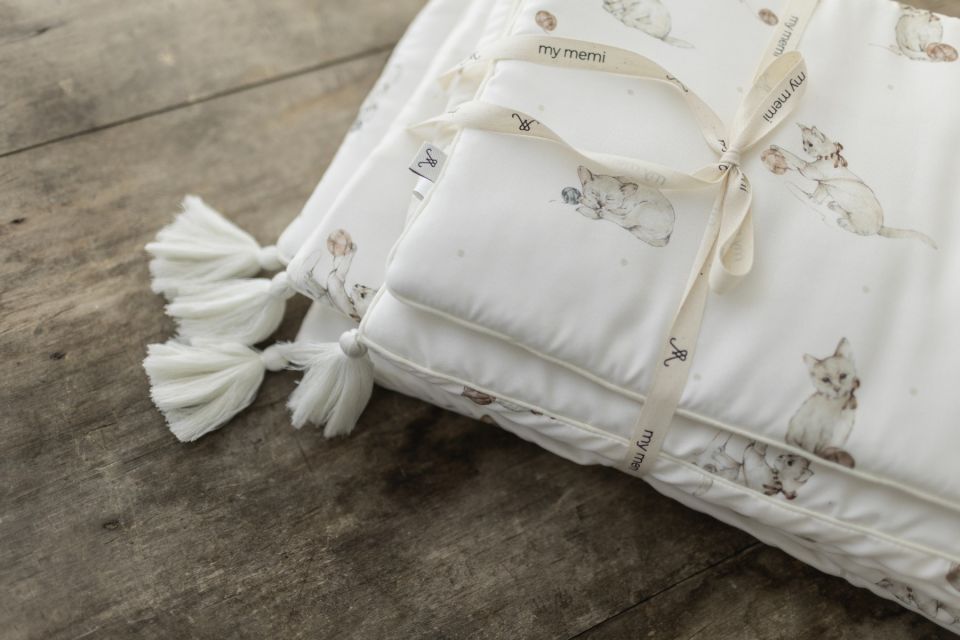 Bamboo muslin swaddle 120x120 - kittens - MY MEMI