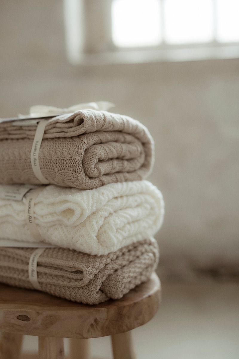 100% Natural Merino Wool Blanket Baby Blue - Premium Collection MY MEMI