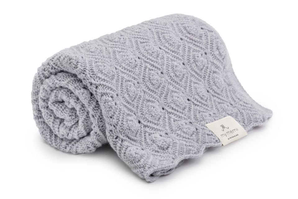 100% Natural Merino Wool Blanket Grey Pearl - Premium Collection - MY MEMI