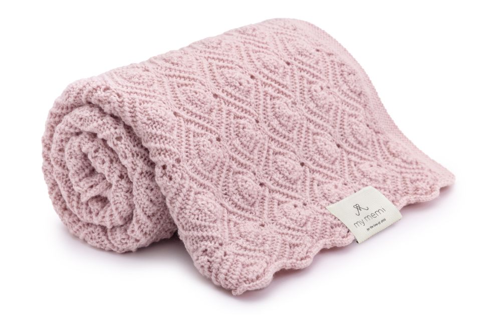 100% Natural Merino Wool Blanket Powder Pink Pearl - Premium Collection - MY MEMI