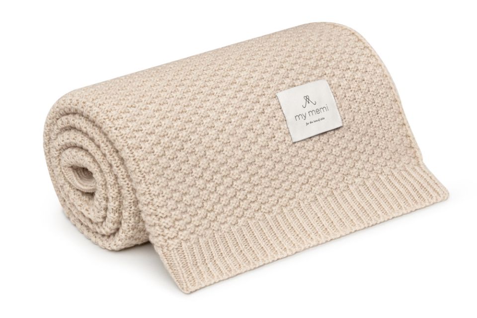 100% Natural Merino Wool Blanket Warm Beige - Premium Collection MY MEMI