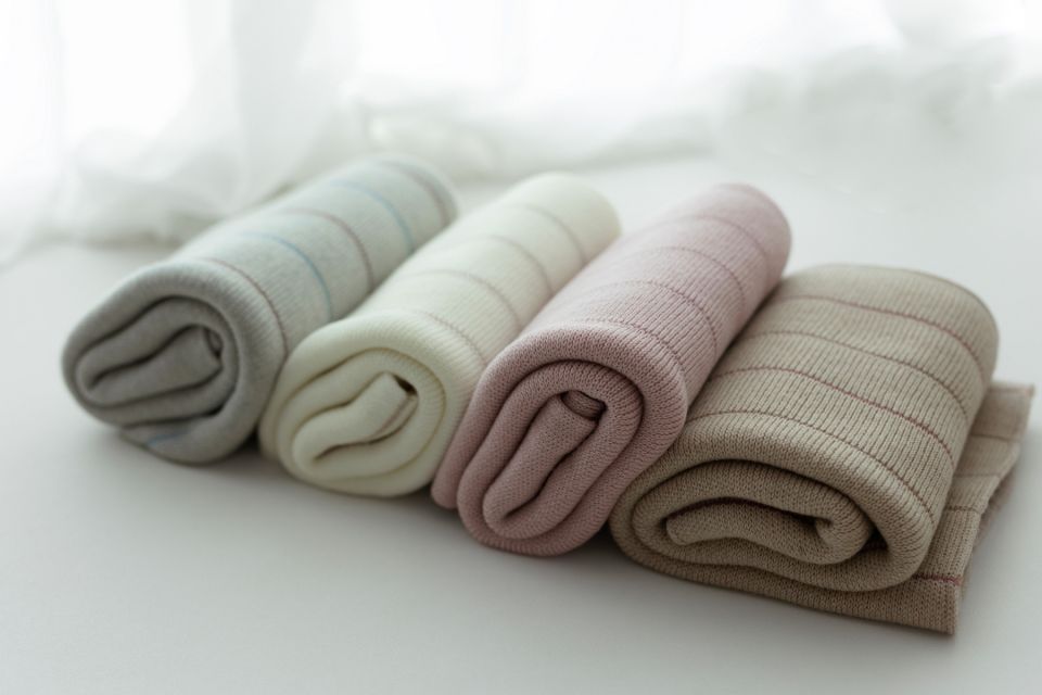 100% Natural Merino Wool Blanket Cream Lines - Premium Collection