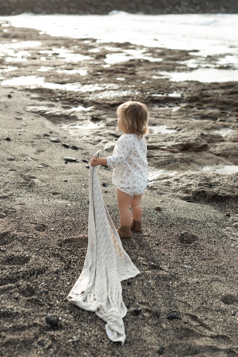 Openwork Bamboo Blanket 80x100 Light Grey MY MEMI