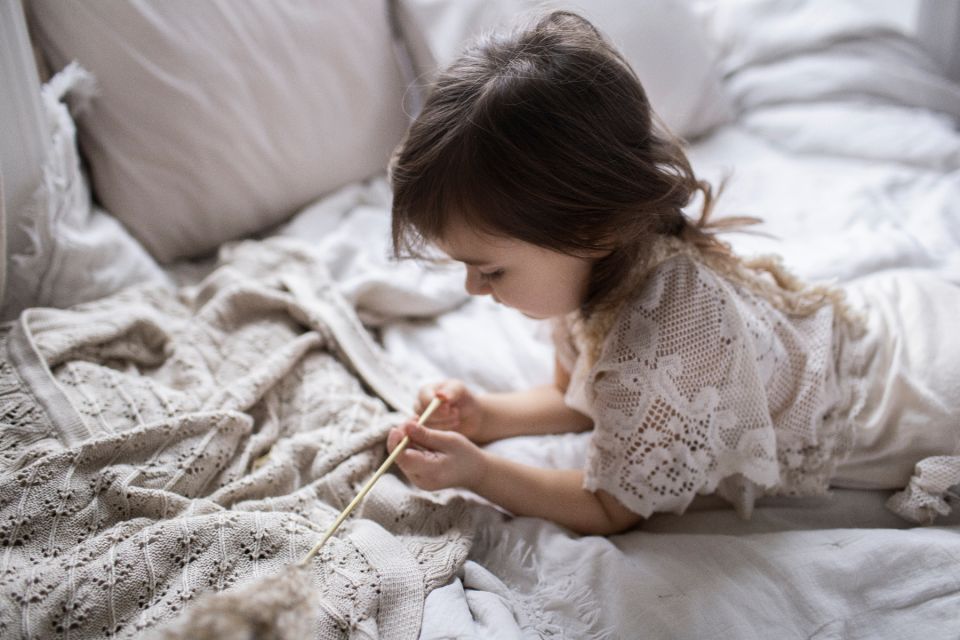 Openwork Bamboo Blanket 80x100 Cream MY MEMI